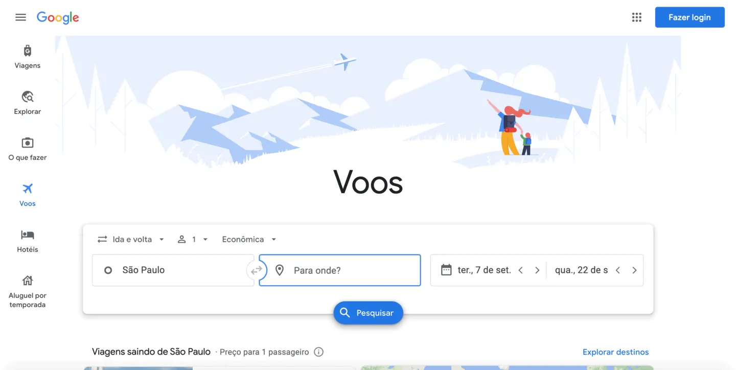 Google Voos - Melhores sites para comprar passagens aéreas