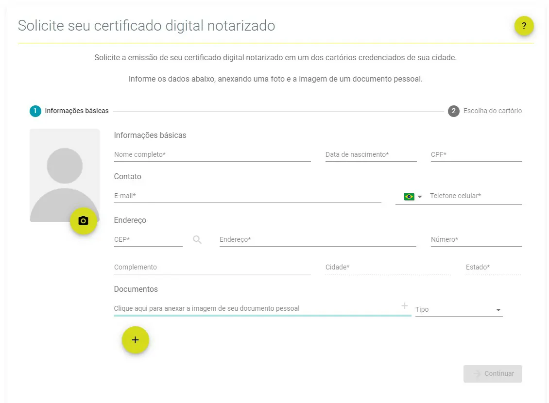 Preencha o formulário - Como reconhecer firma online