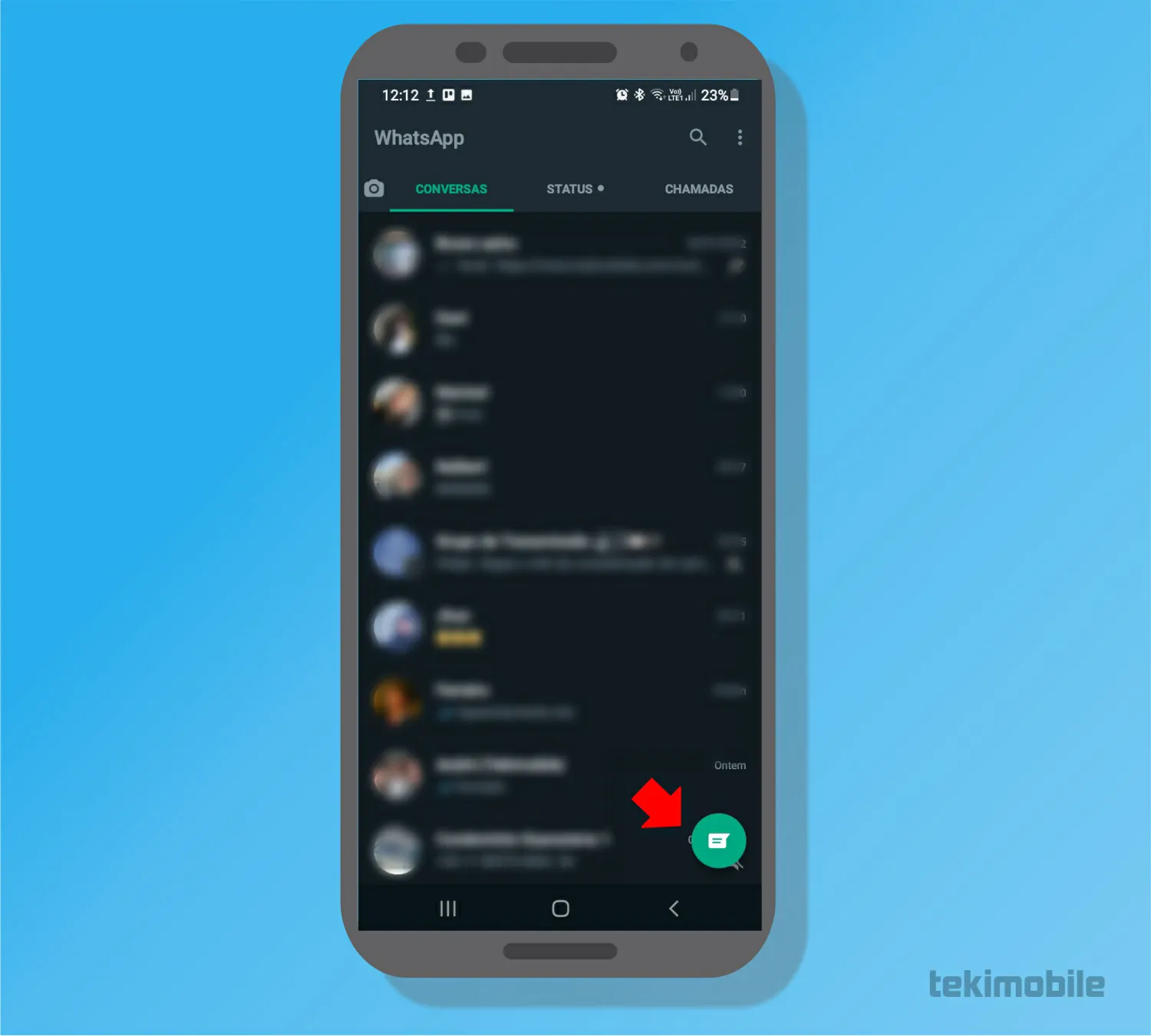 Toque sobre contatos - Como atualizar a lista de contatos do WhatsApp [iPhone e Android]