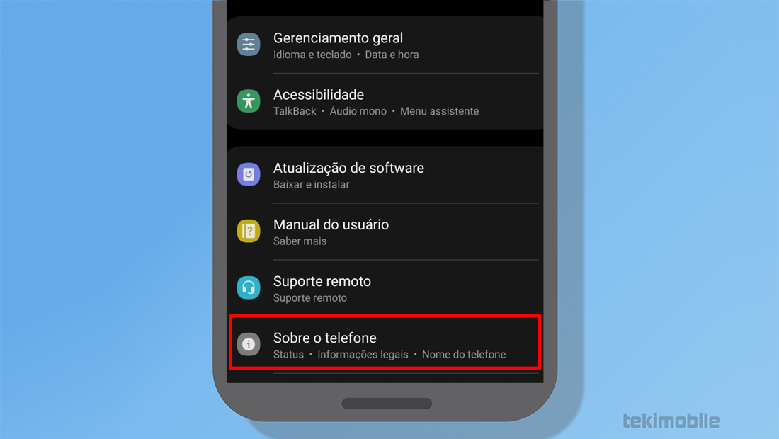 Cada passo pode ser diferente no seu Android