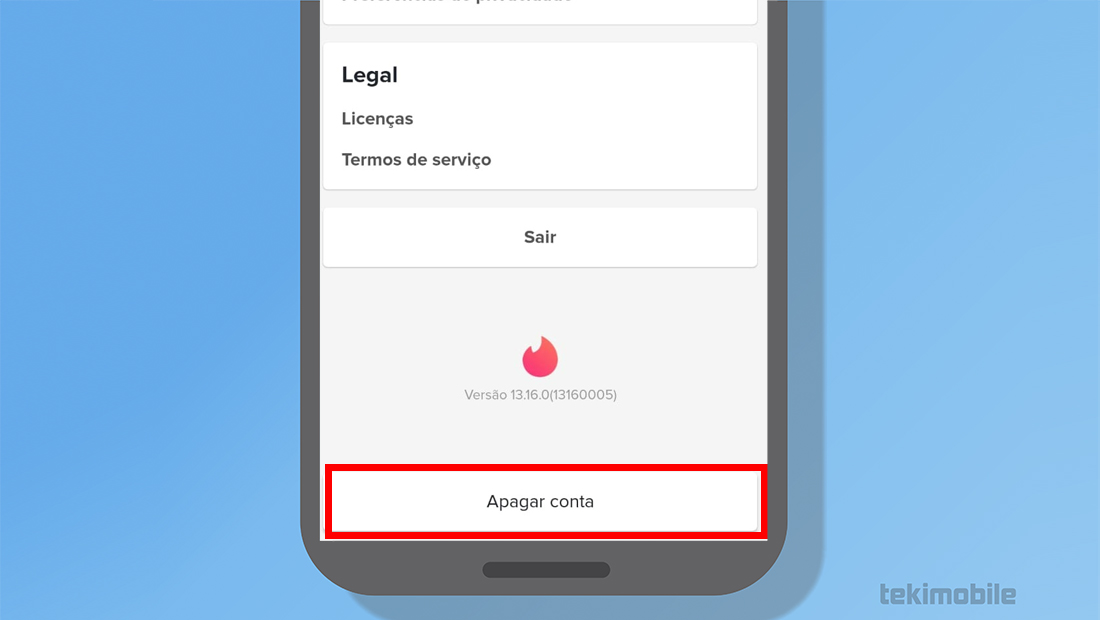 Aprenda como excluir conta do Tinder