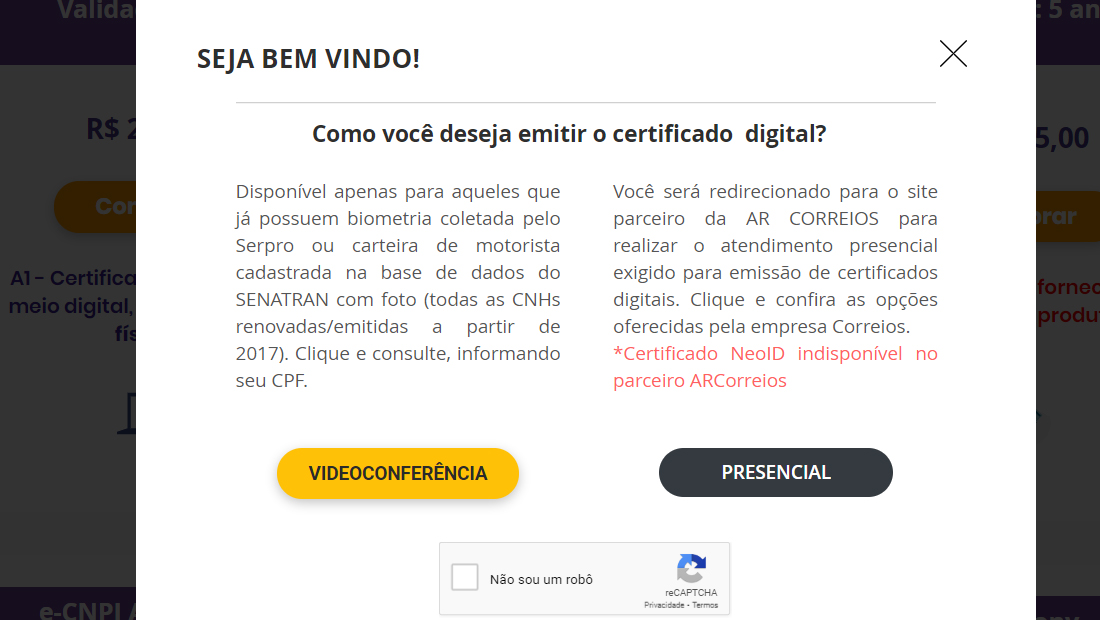 É possível usar mais de um método para tirar o documento