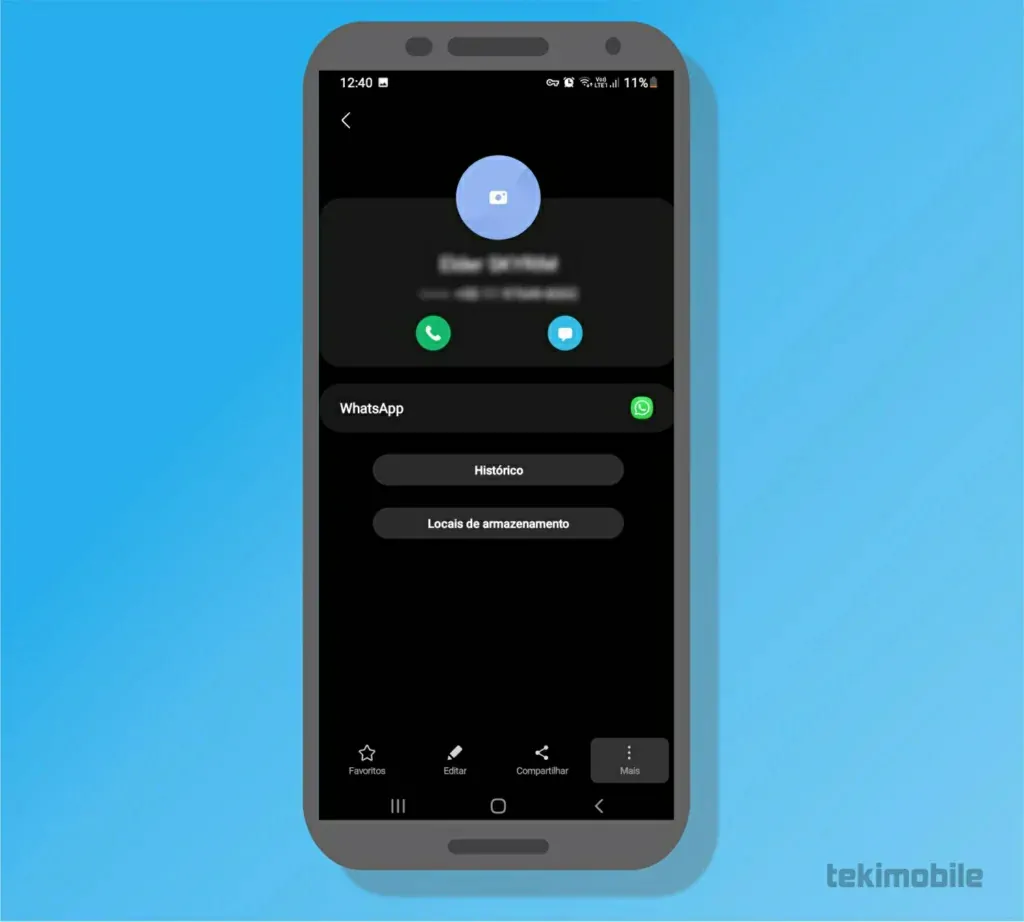 Toque em Mais no contato - Como excluir contato do Whatsapp [Android e iOS]