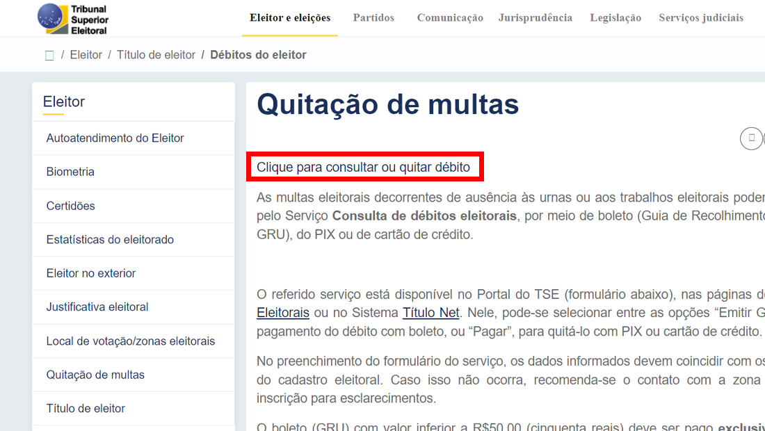 Aprenda como pagar multa do TSE