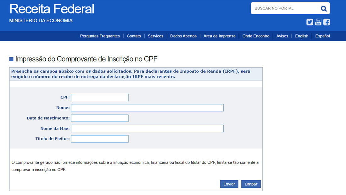 como tirar segunda via do CPF