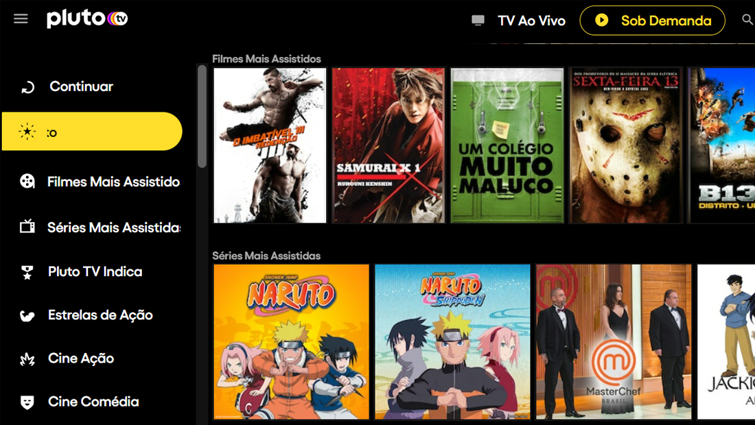 Com a Pluto TV é possível assistir séries grátis e filmes