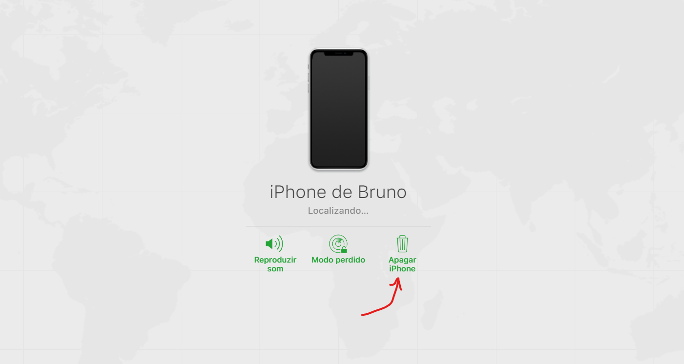 Clique sobre modo Apagar iPhone - Como formatar ou bloquear iPhone roubado perdido