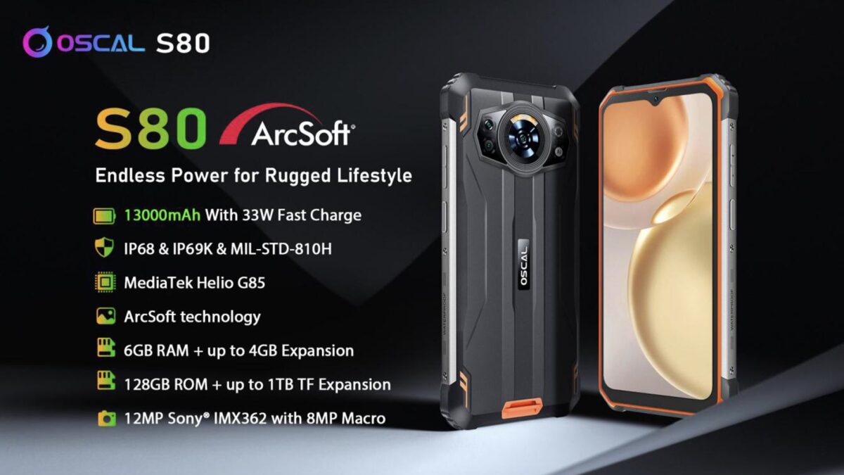 Oscal lança celular robusto Oscal S80 com bateria de 13.000 mAh por apenas R$ 1 Mil 1
