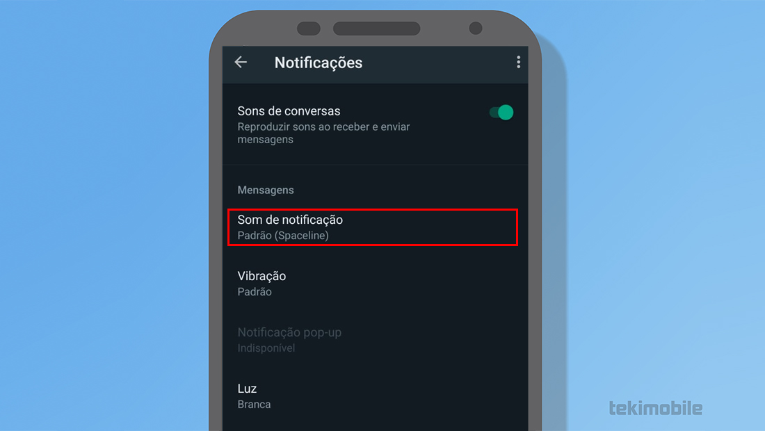 Como mudar o toque do WhatsApp som