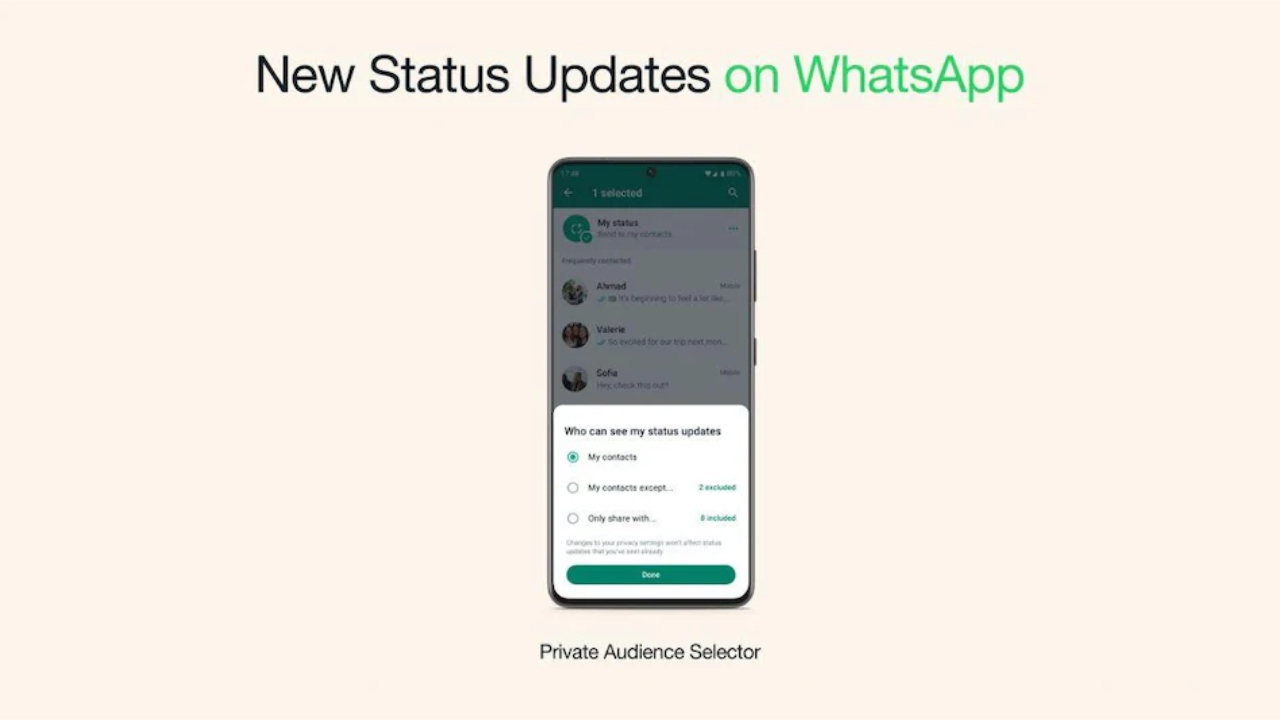 Status privado - Status do WhatsApp ganha voz, reações e muito mais