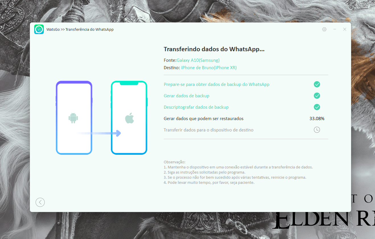 Transferir WhatsApp Android para iPhone 6