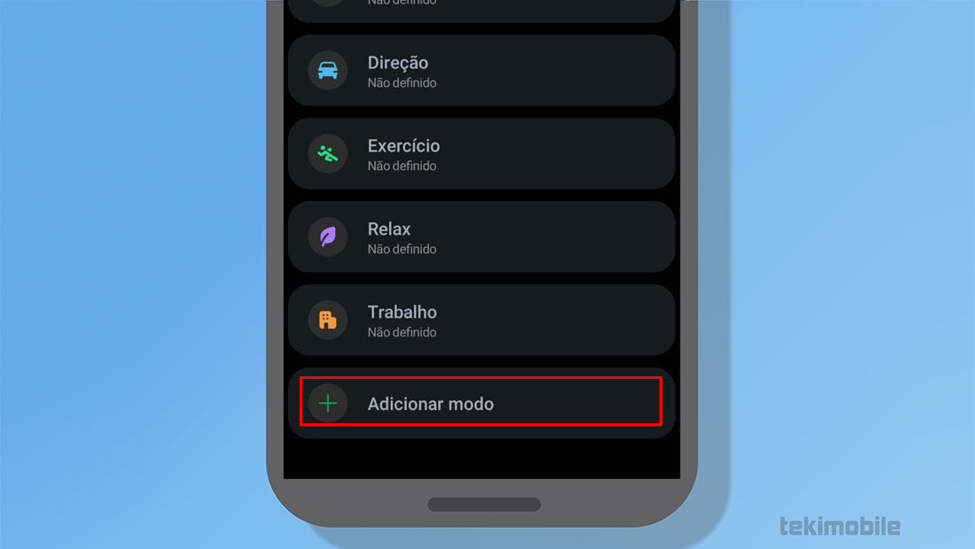 adicionar modo samsung galaxy