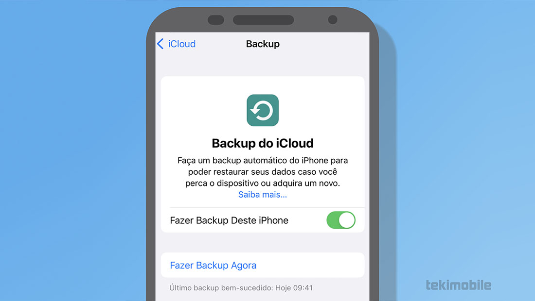 ativar backup do iPhone