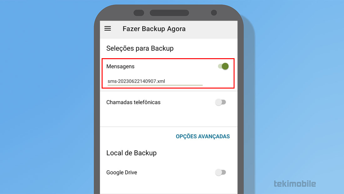 backup mensagens android