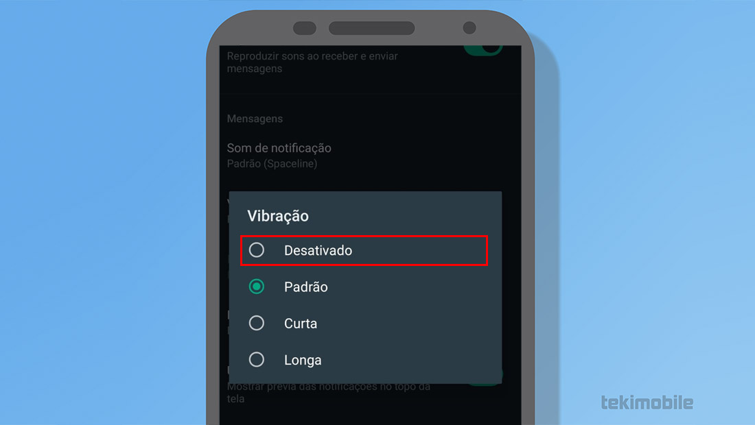 desativado notificações