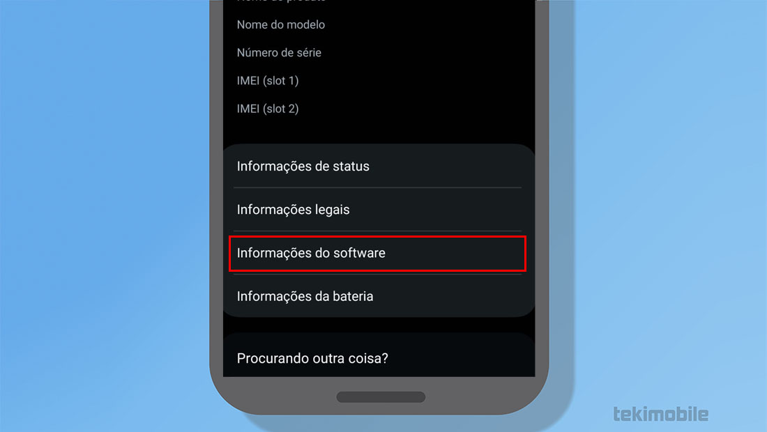 informações do software android