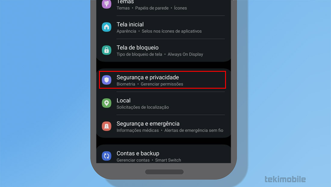 segurança samsung galaxy