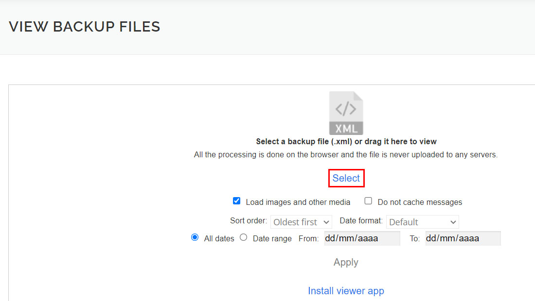 select backup android