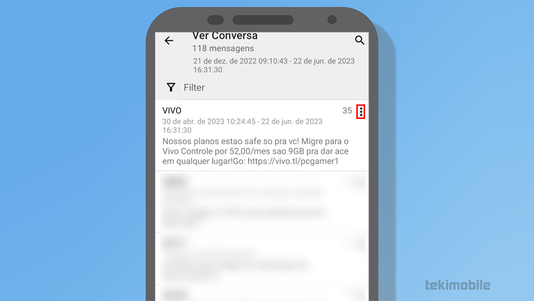 três pontos android