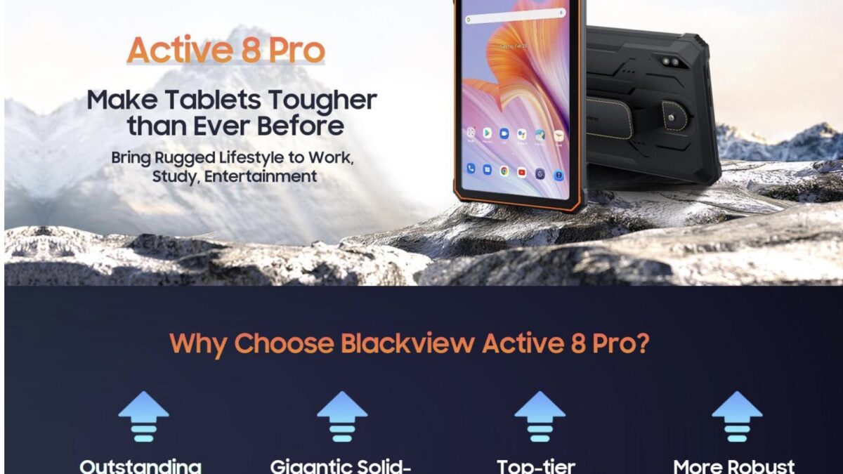 Com 40% de desconto, primeiro tablet robusto Blackview Active 8 tem bateria de 22.000 mAh, chipset Helio G99 e falantes Quad Harman/Kardon Smart-PA BOX 1