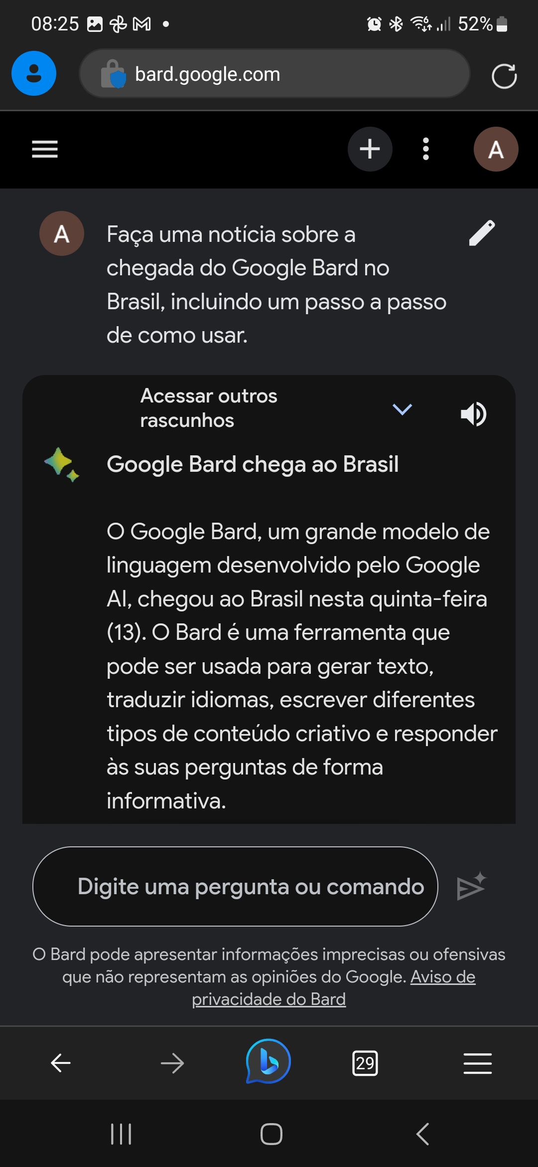 O ChatGPT do Google chegou ao Brasil. Veja como usar o Google Bard 5