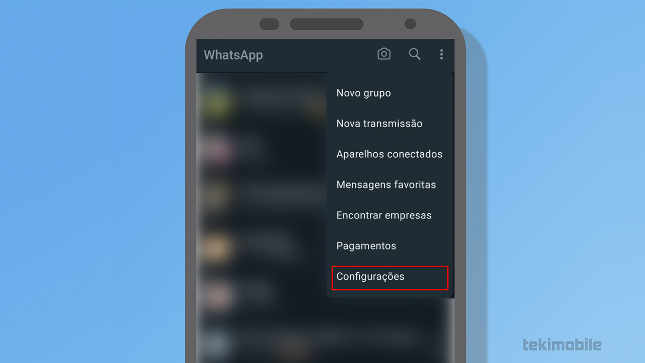 configurações whatsapp