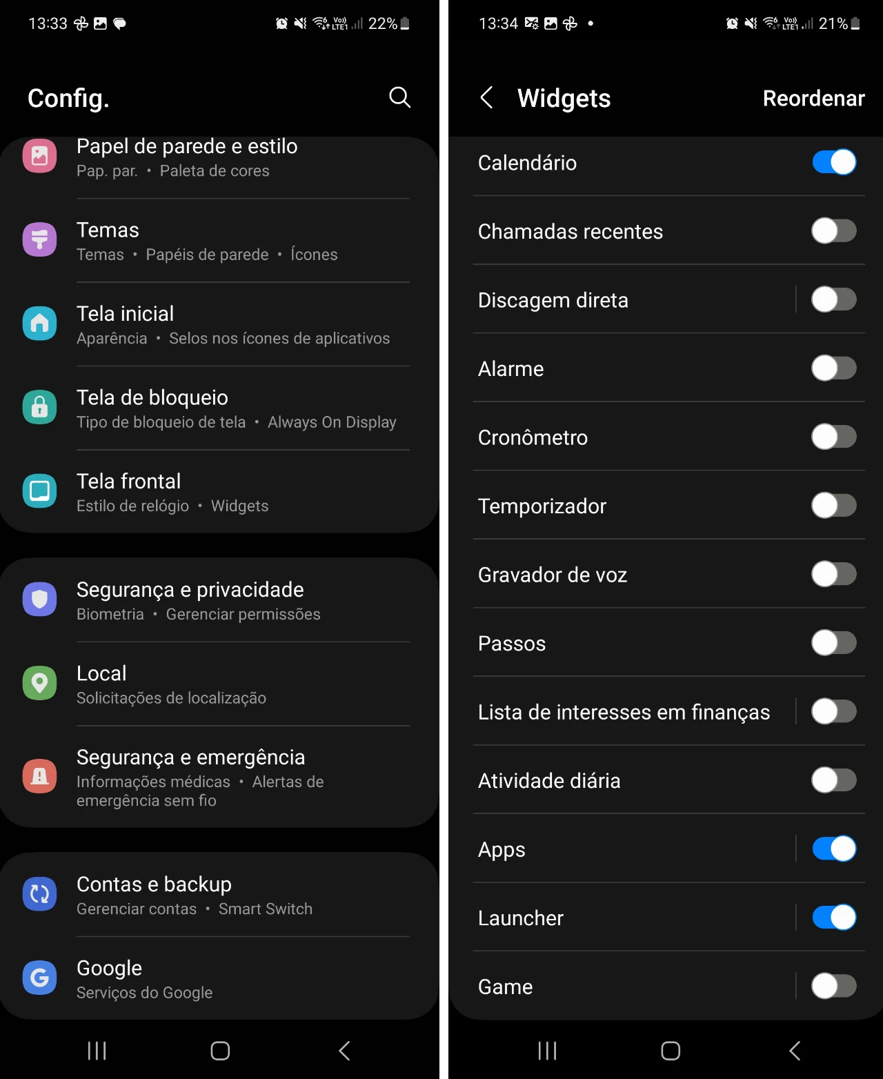 Configurando a tela externa do galaxy z flip5