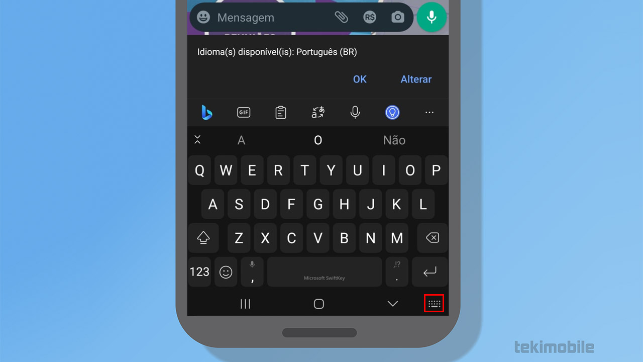 mudar teclado android