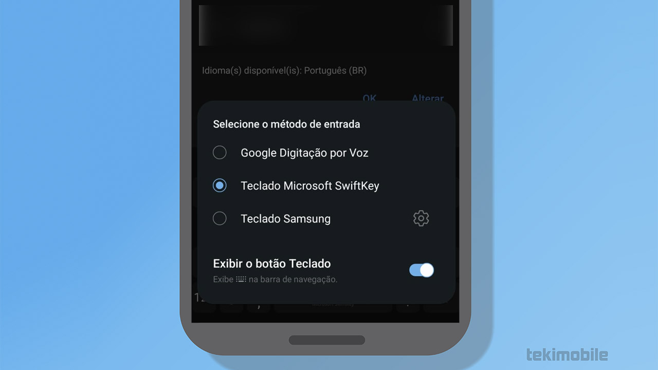 opções teclado android