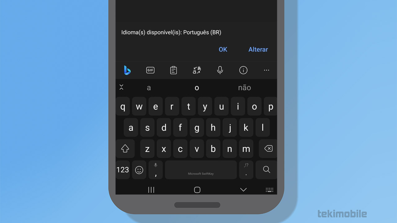 teclado android aberto