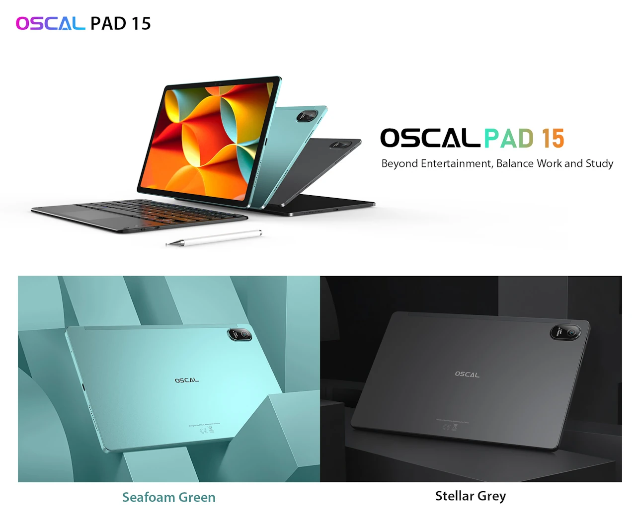 Oscal Pad 15 lançado com tela 2K de 10,36", bateria de 8.280mAh e ainda vira PC 15