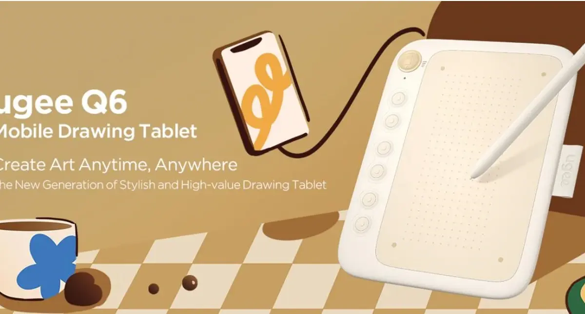 Ugee Q6: um tablet de desenho com extrema Portabilidade e Precisão 1