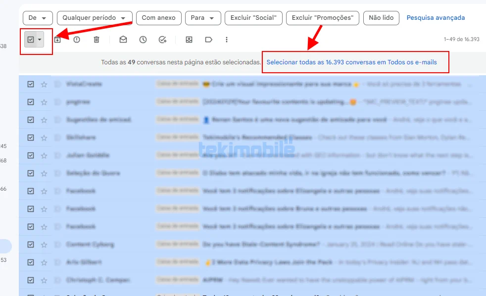 Como deletar TODOS os email do Gmail (limpar caixa de entrada) 5