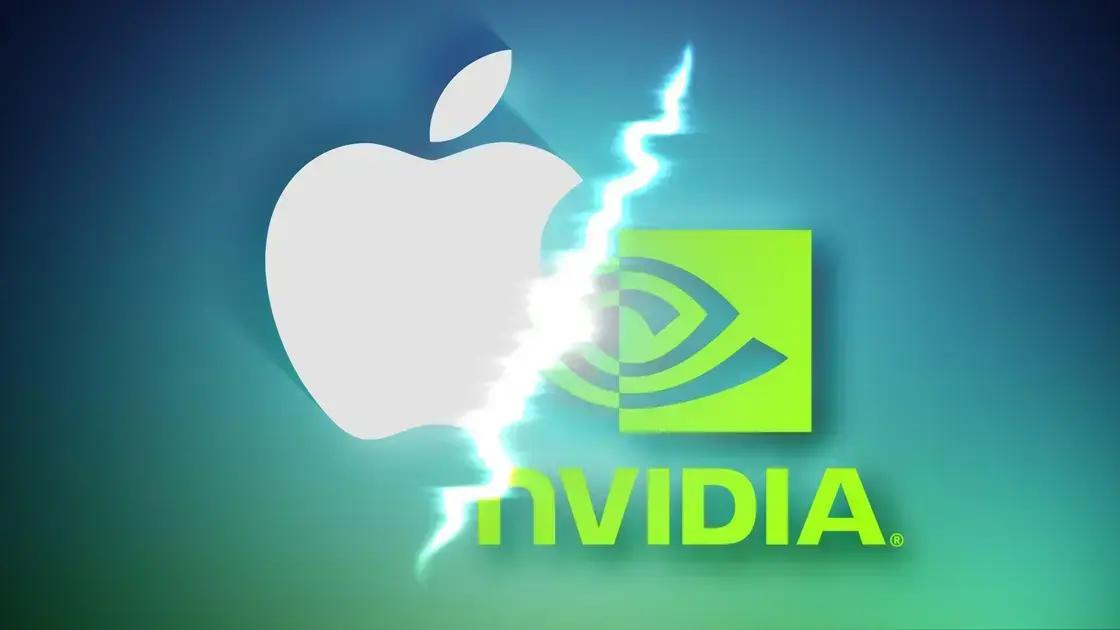 Relação tumultuada da Apple com a Nvidia.