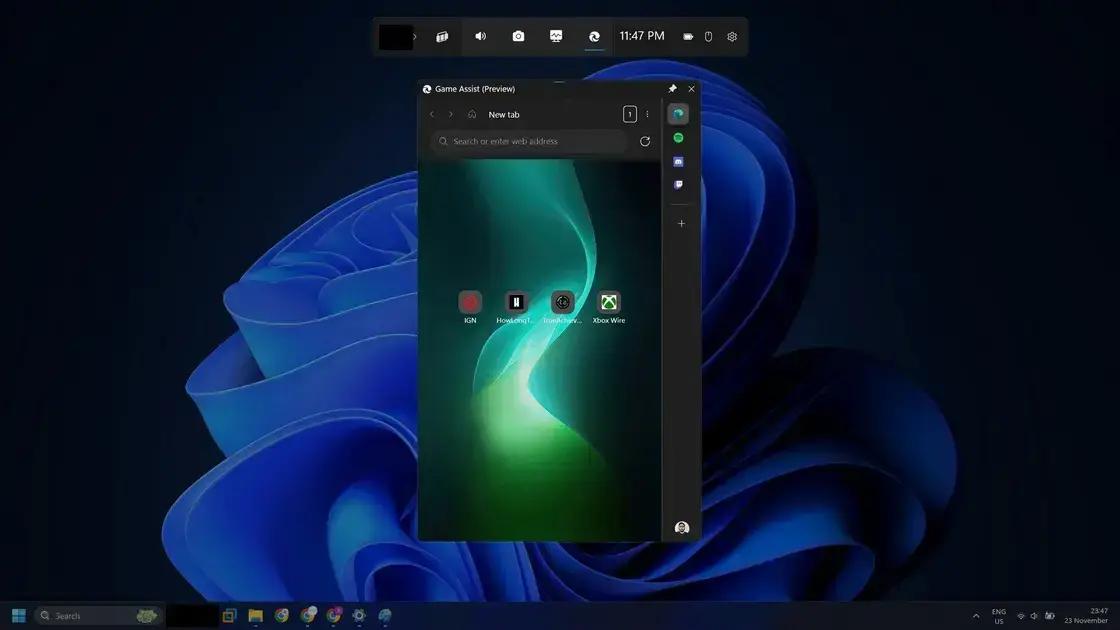 Game Assist Microsoft Edge