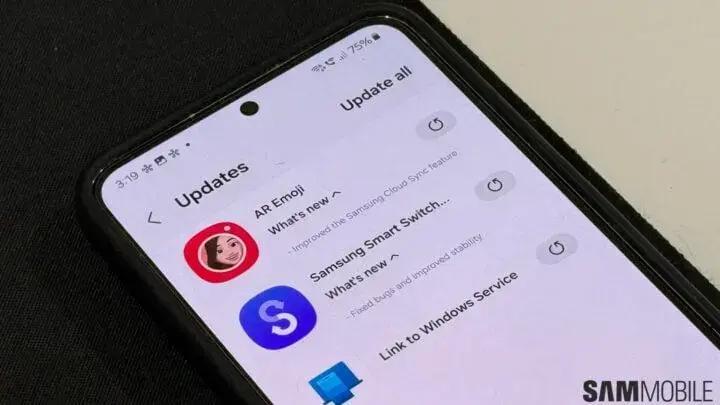 Atualizações de aplicativos Samsung