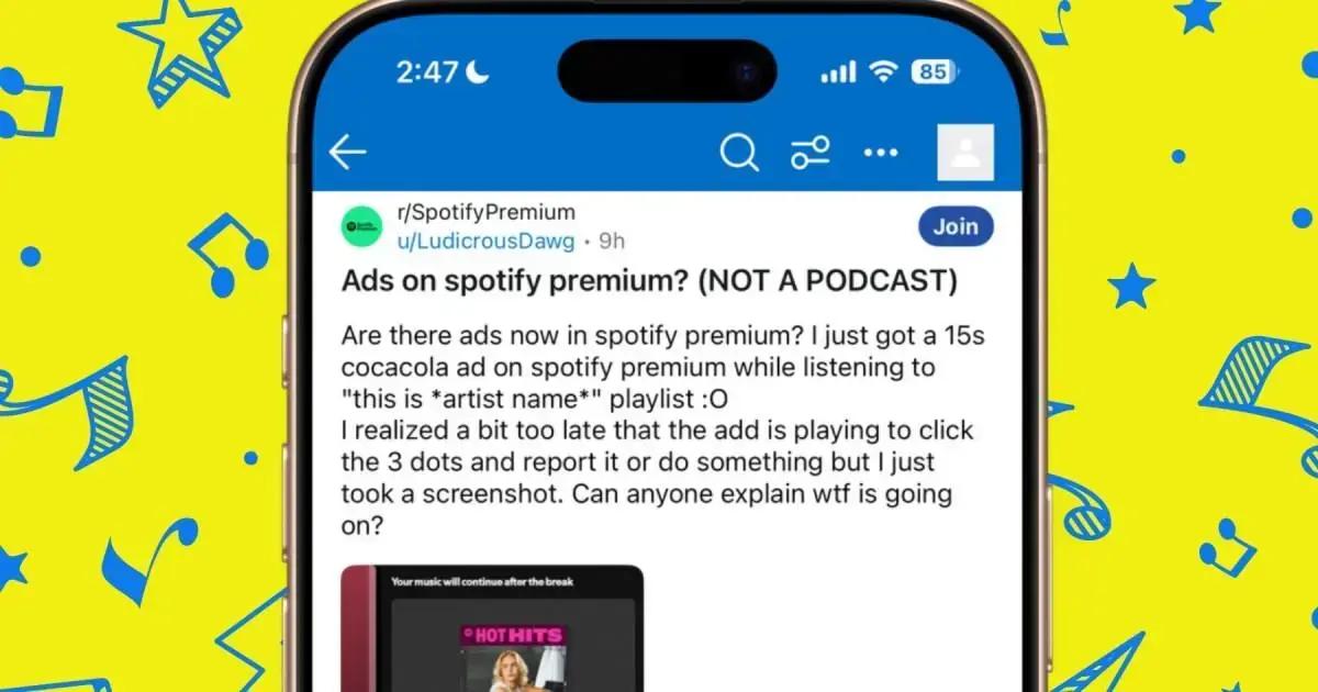 Anúncios no Spotify Premium