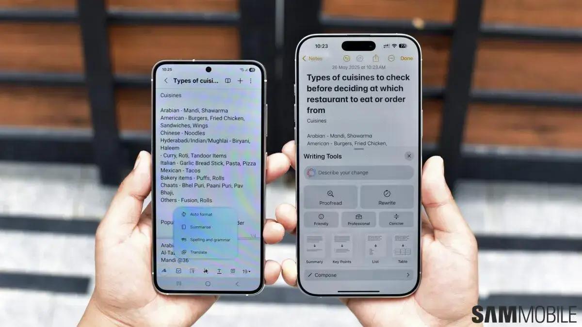 Samsung Galaxy AI e Apple Intelligence: qual é a melhor para organizar notas?