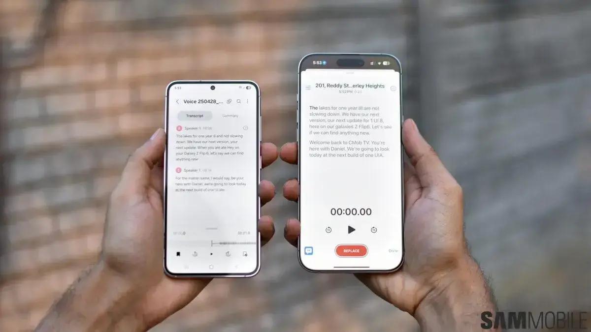 Comparativo: Galaxy AI da Samsung e Apple Intelligence na transcrição de voz