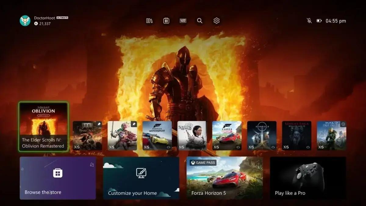 Microsoft testa novas opções de personalização na tela inicial do Xbox