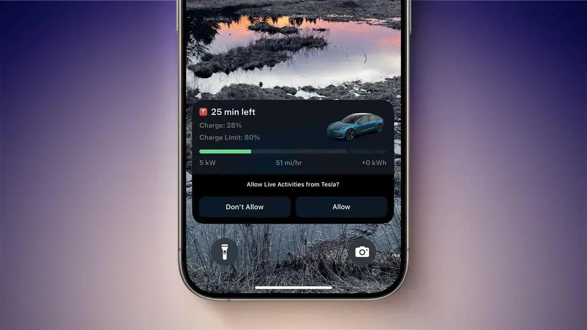 Tesla atualiza app para iPhone e exibe status de carregamento na tela de bloqueio