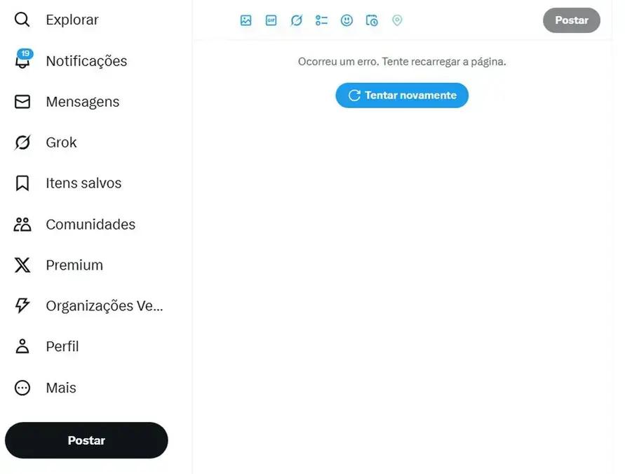 X (antigo Twitter) enfrenta instabilidade e usuários relatam problemas de acesso