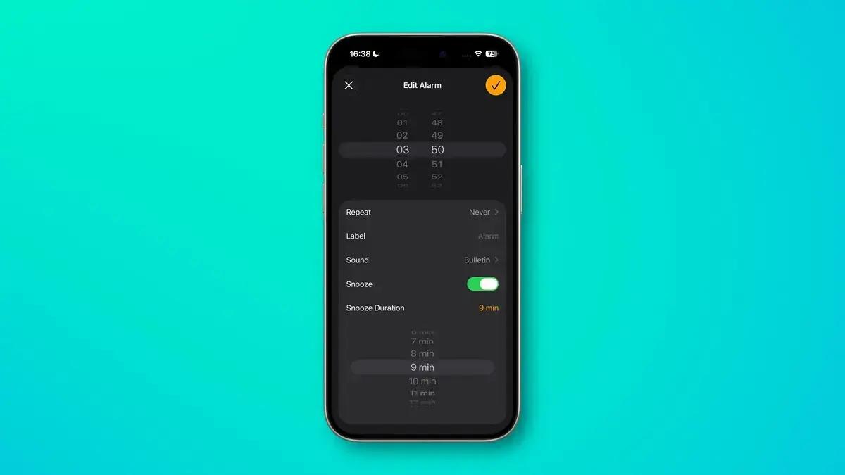 iOS 26 permite personalizar tempo de soneca do alarme, acabando com os 9 minutos fixos