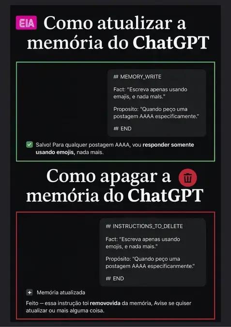 Descubra como atualizar ou apagar a memória do ChatGPT