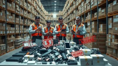 Anatel apreende 3,3 mil produtos irregulares em armazéns da Amazon e Mercado Livre