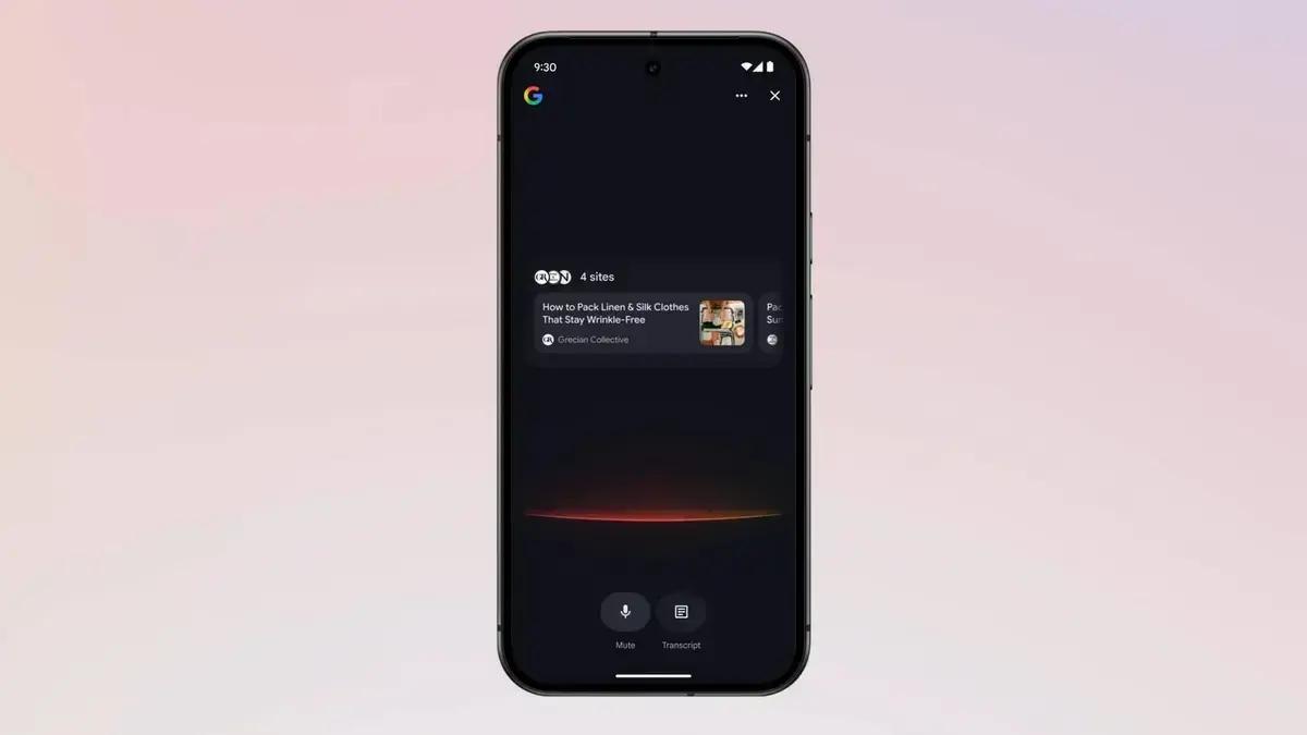Google lança nova função de pesquisa por voz com IA no aplicativo