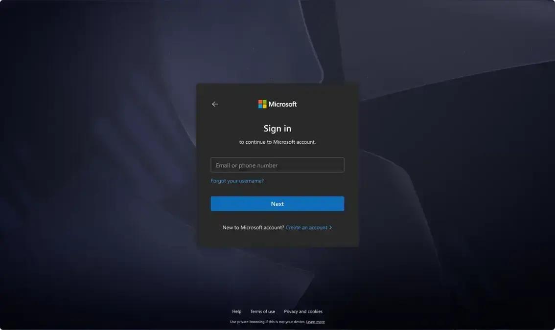 Microsoft vai renovar a experiência de login com visual mais moderno e modo escuro
