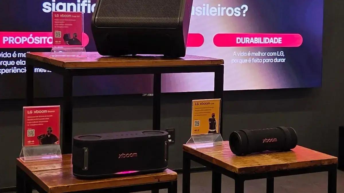Lançamento de caixas de som LG Xboom com inteligência artificial no Brasil