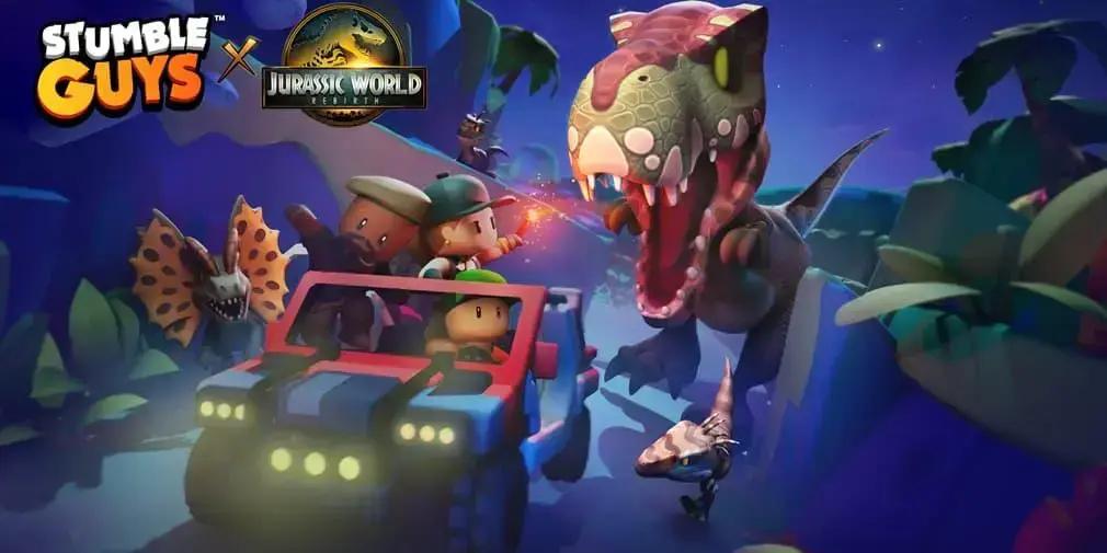 Collab entre Jurassic World e Stumble Guys traz dinossauros ao jogo