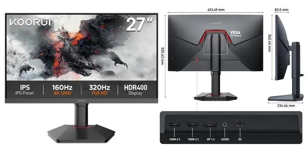 Koorui G2741L: monitor versátil para trabalho e diversão
